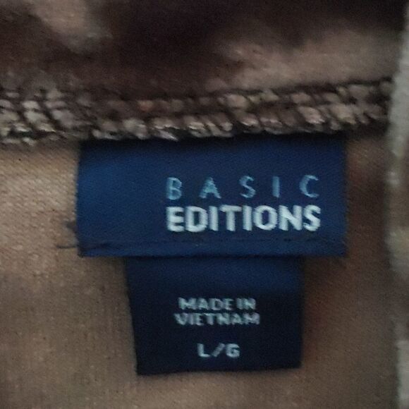 Basic Editions zip up soft animal print vest Sz L NWOT - Picture 5 of 5